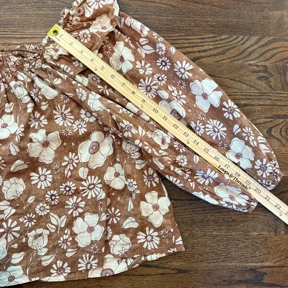 Free People Miss Daisy Ruffled Long Sleeve Boho Top Spring Summer - Picture 9 of 10